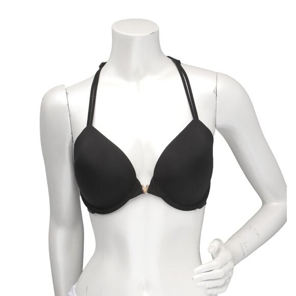 Victoria's Secret Lined Perfect Coverage Bra Black T-Back Racerback Underwire - Picture 1 of 9